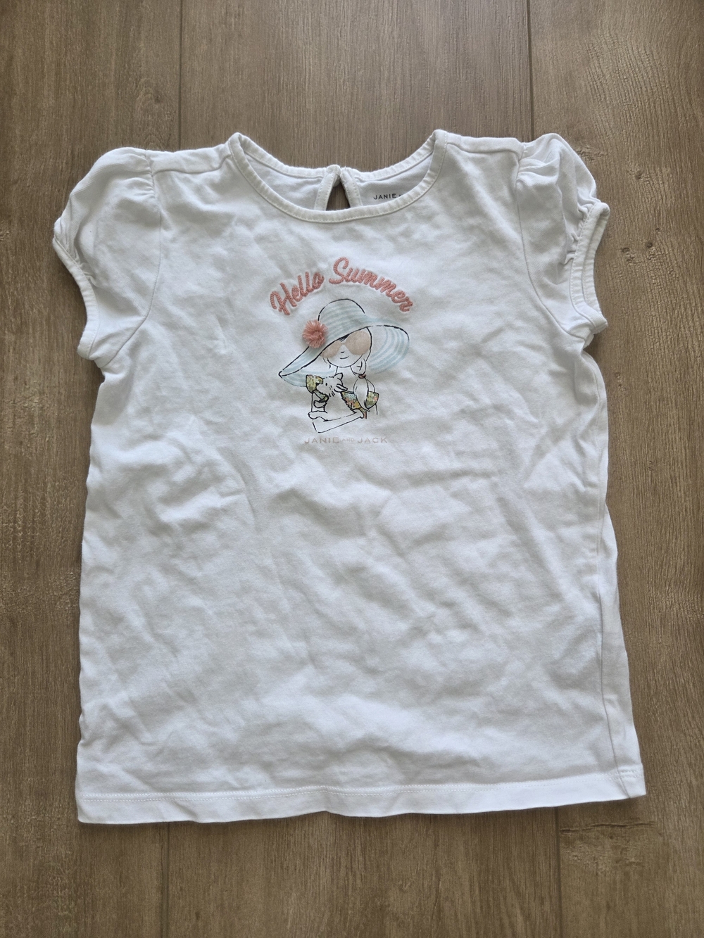 Janie and Jack White Tee with Pink 'Hello Summer' Graphic